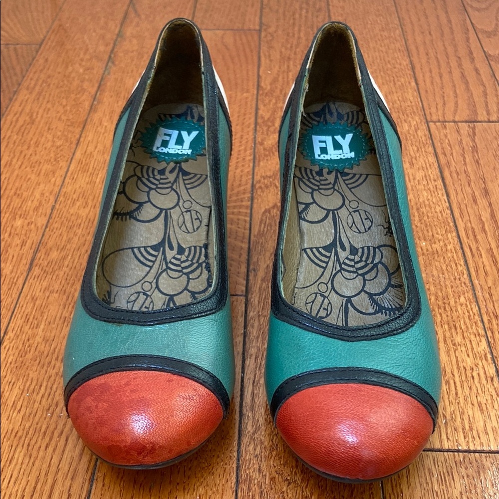 Fly London Women's Green and Red Shoes